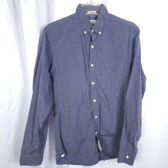 J Crew Mens Small Blueish Gray Slim Fit 2 Ply Cotton Button Down Up Shirt - Picture 1 of 7